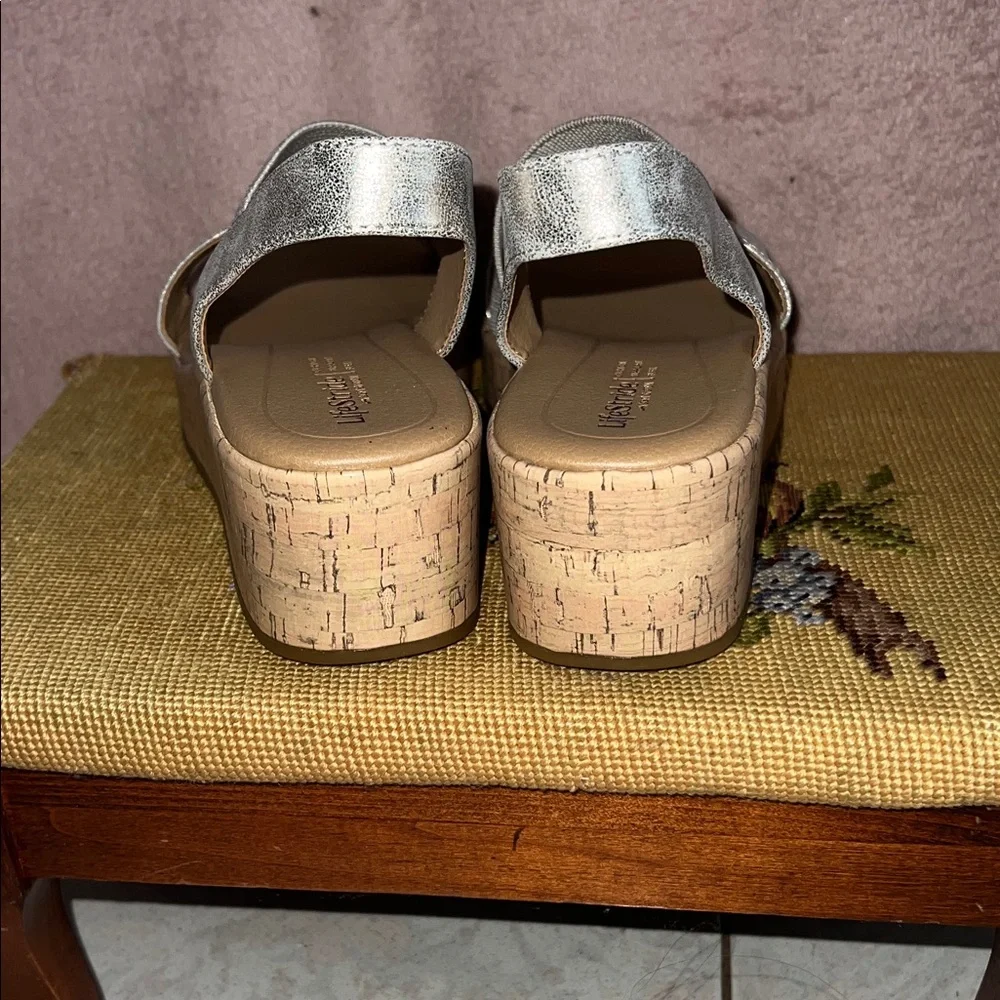 Life Stride Women's Taupe Wedge Sandals - Picture 4 of 7